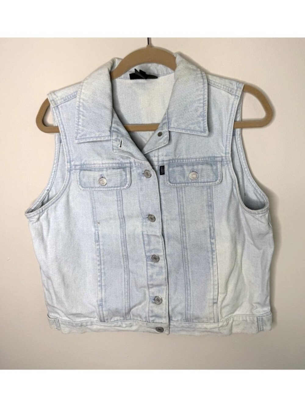 Vintage 90s Lauren Ralph Lauren Denim Jean Vest Jacket Trucker Western